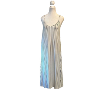 ROXY PROMISED LAND NWT Women’s Medium Striped Spaghetti Strap breezy Long Dress